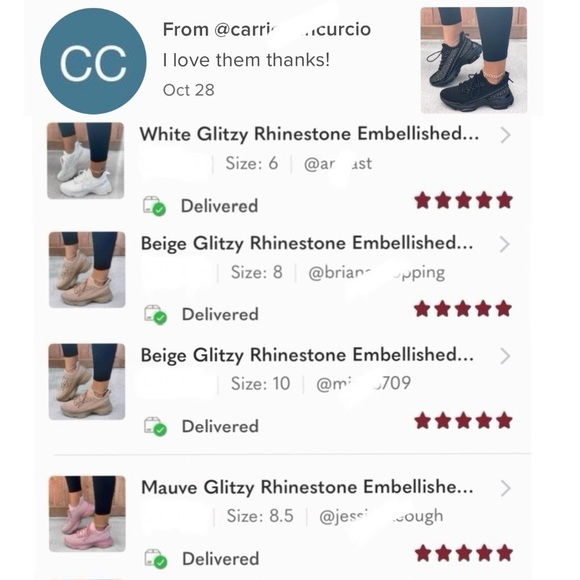 Beige Glitzy Rhinestone Embellished FlyKnit - Picture 8 of 10